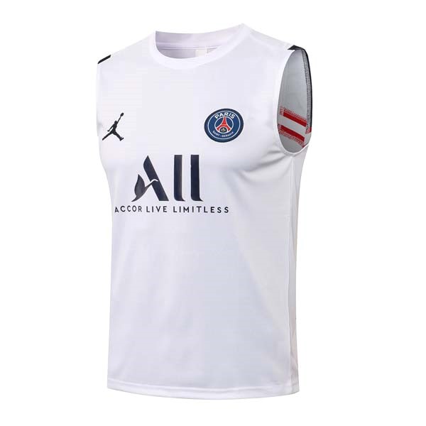 Trikot Paris Saint Germain Ärmellos 2022 Weiß Günstige Fußballtrikots